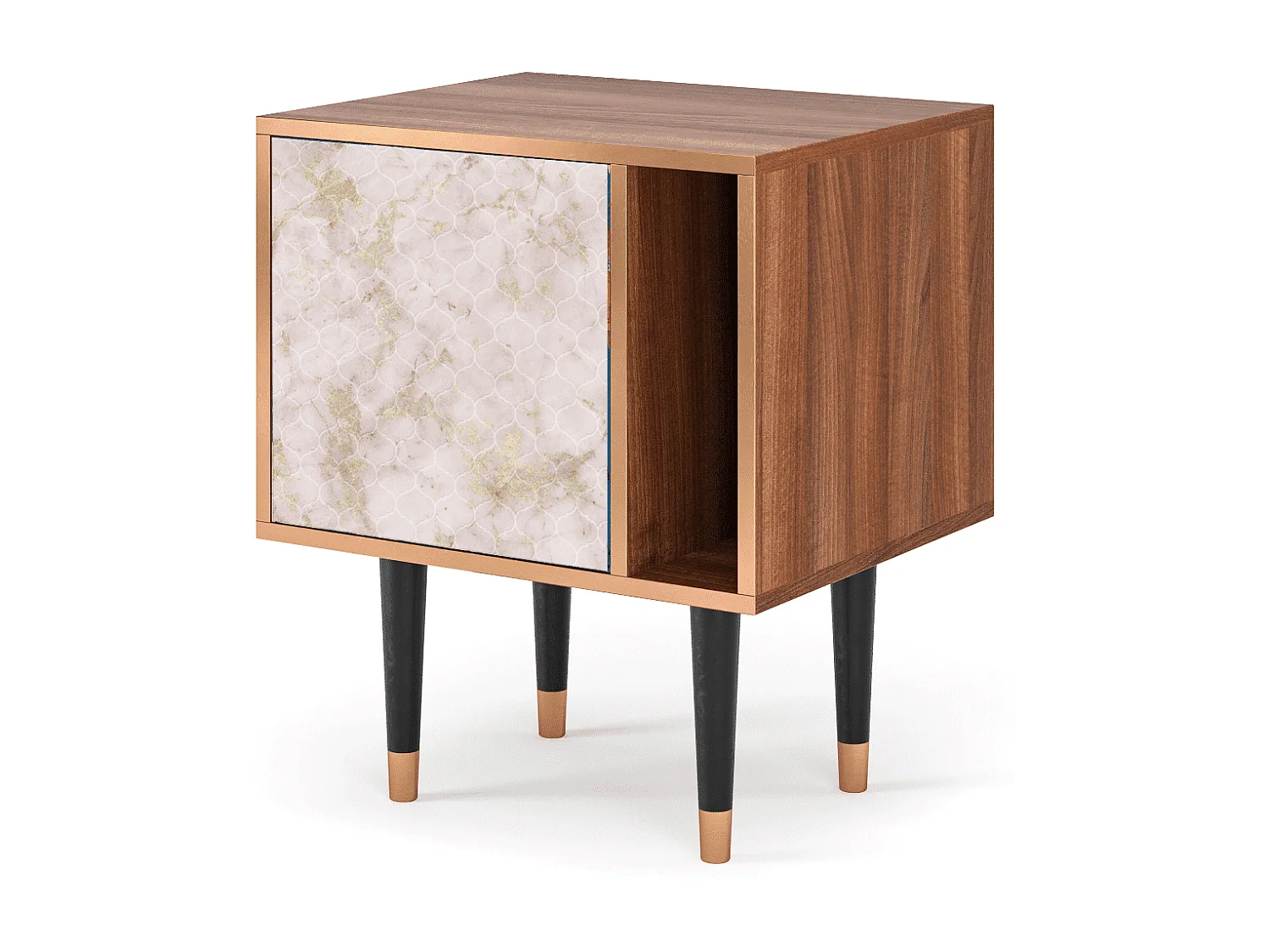 Nachtkastje - 57х69х48 cm - S2 - Dirty Roses, Walnoot