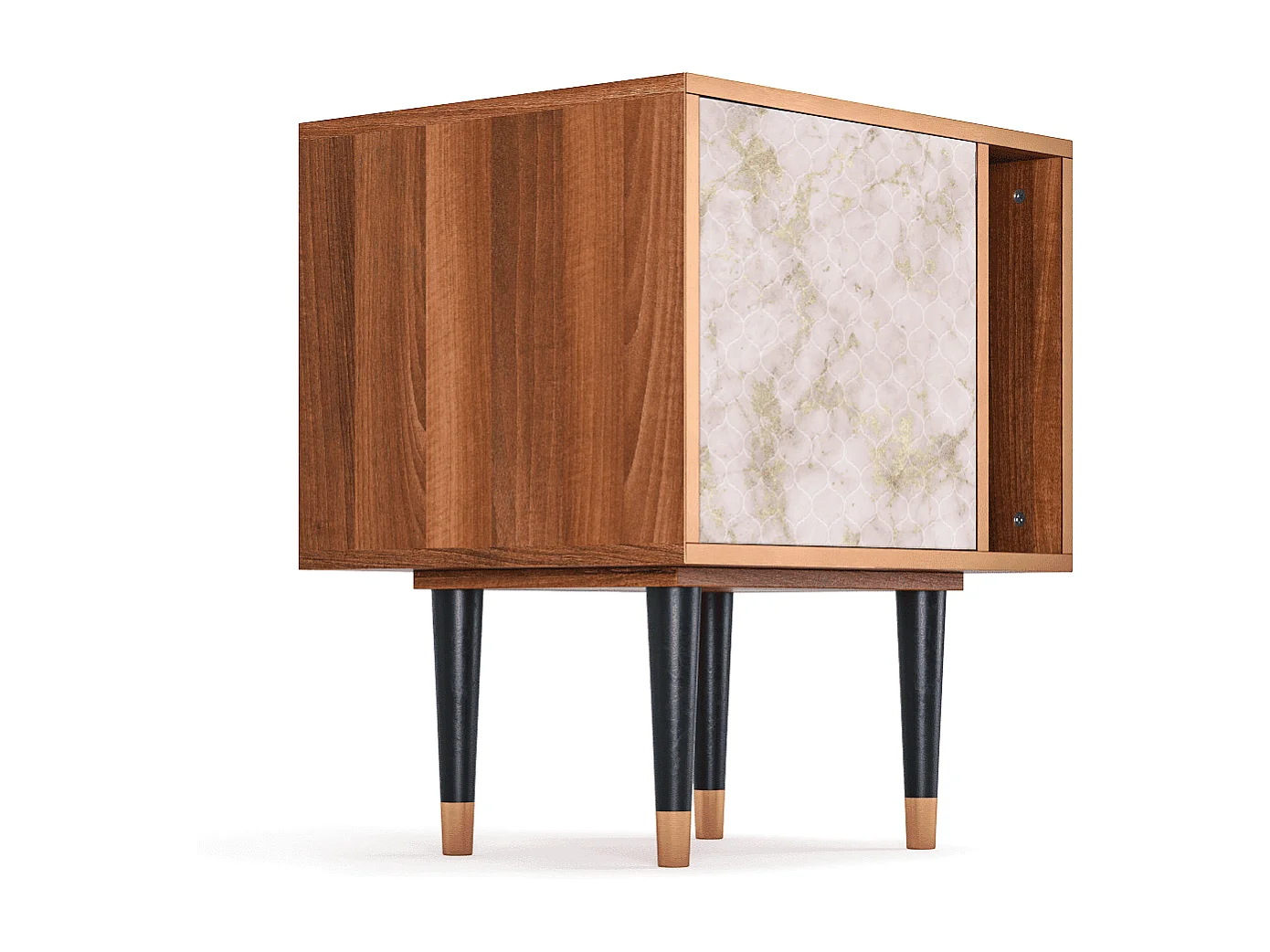 Nachtkastje - 57х69х48 cm - S2 - Dirty Roses, Walnoot