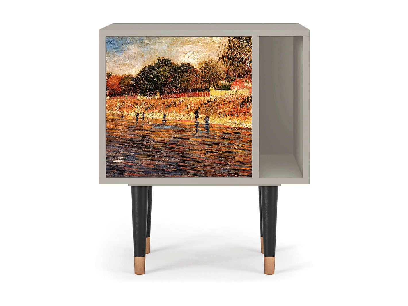 Stolik nocny - 57х69х48 cm - S2 - The Banks, Piaskowy