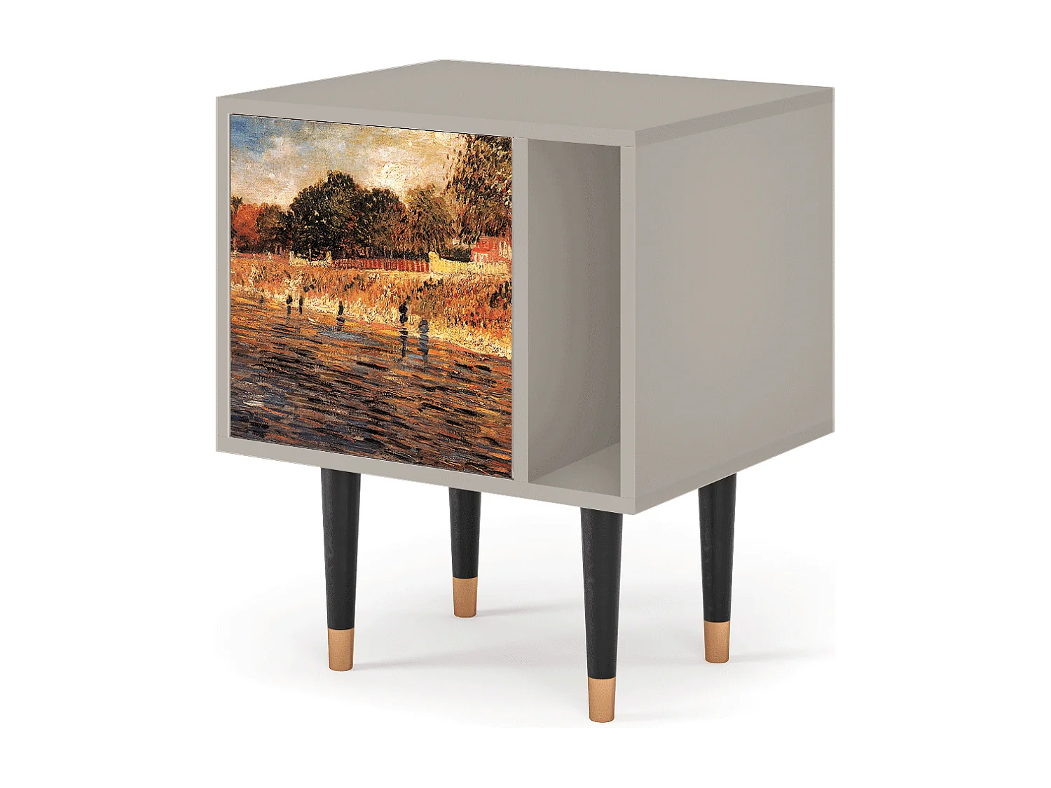 Stolik nocny - 57х69х48 cm - S2 - The Banks, Piaskowy