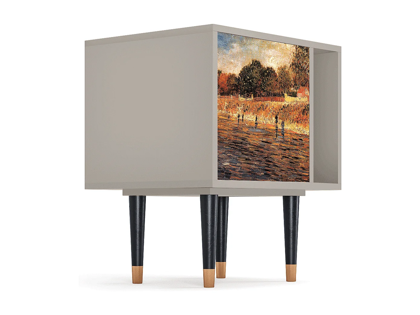 Stolik nocny - 57х69х48 cm - S2 - The Banks, Piaskowy