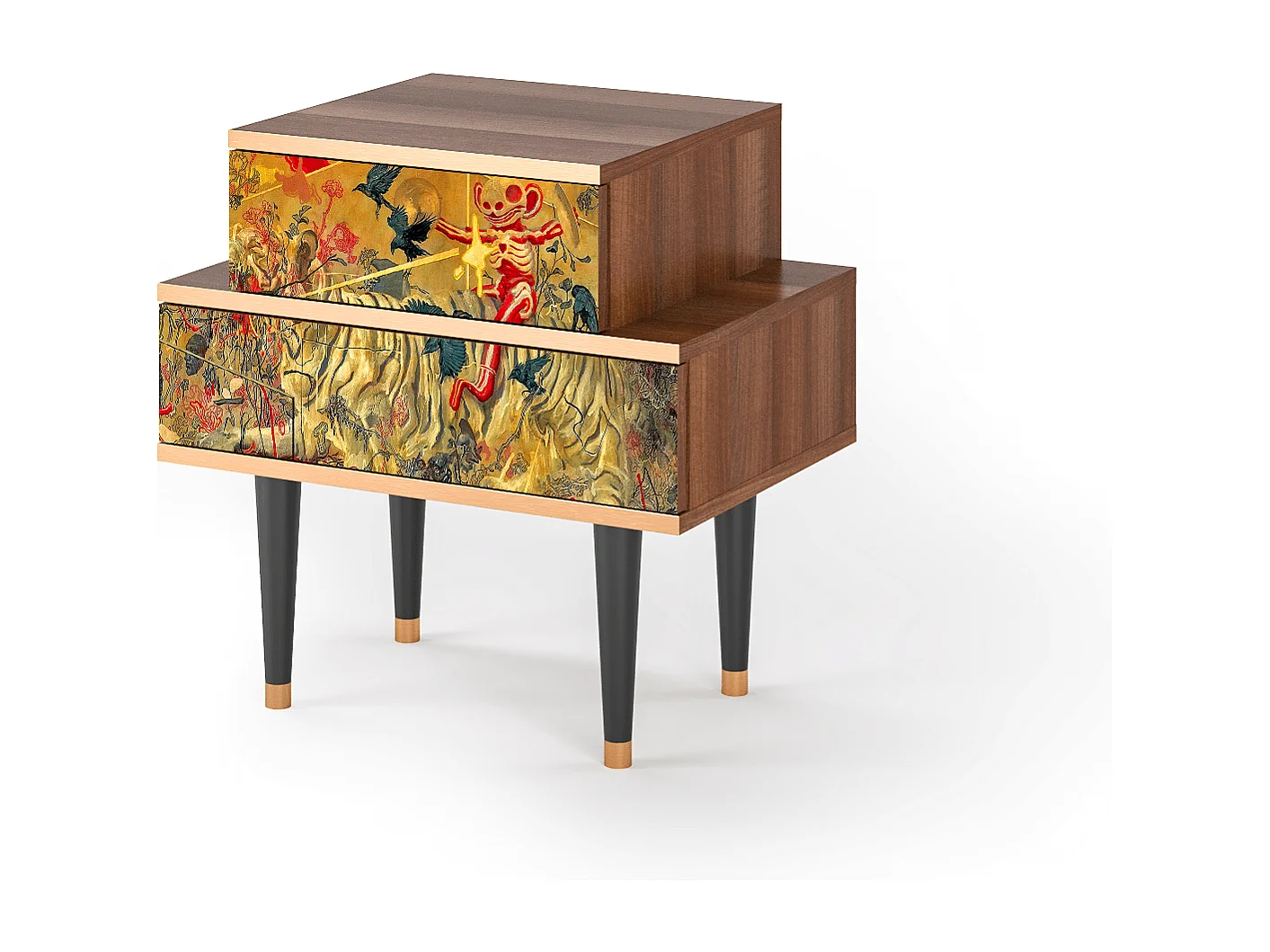 Table de nuit - 58х58х41 cm - NS1 - Blood by James Jean, Noyer