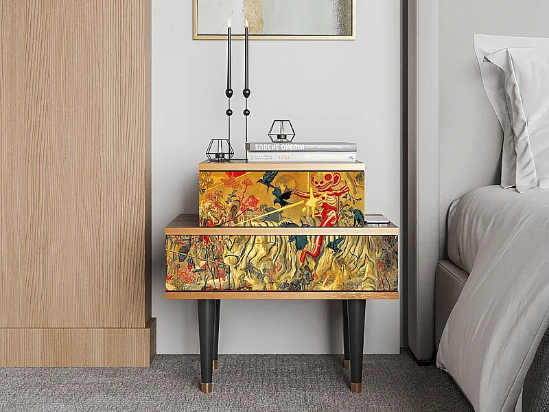 Nachttisch - 58х58х41 cm - NS1 - Blood by James Jean, Walnuss