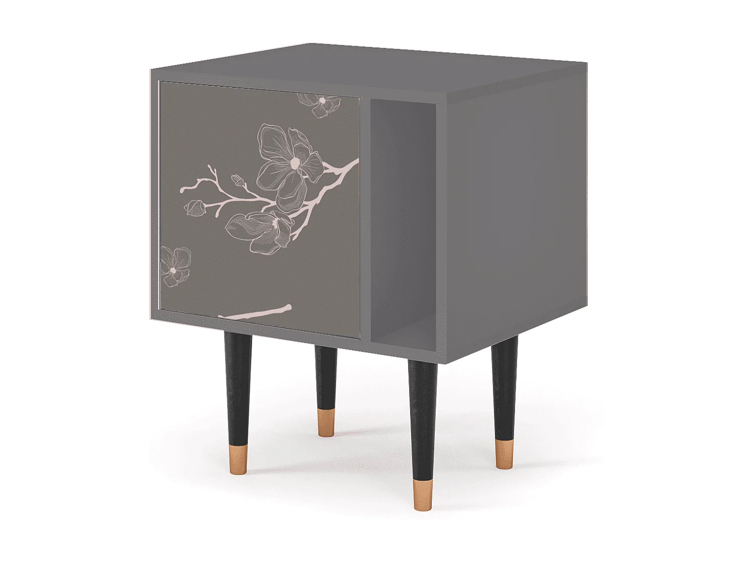 Stolik nocny - 57х69х48 cm - S2 - Cherry Blossom, Szary