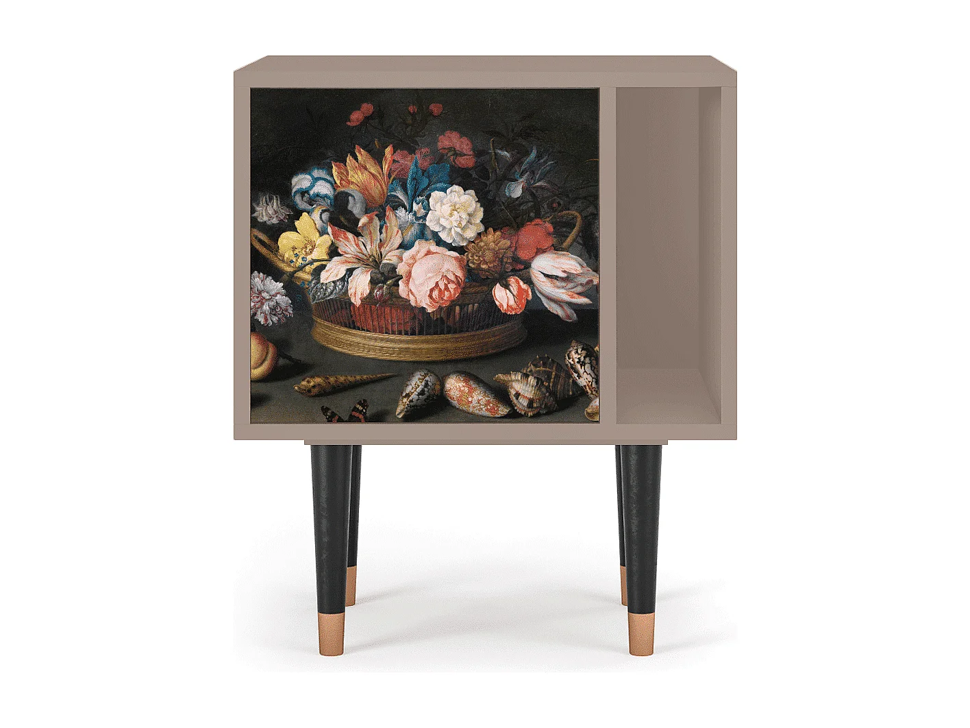 Stolik nocny - 57х69х48 cm - S2 - Still Life with Flowers, Latte