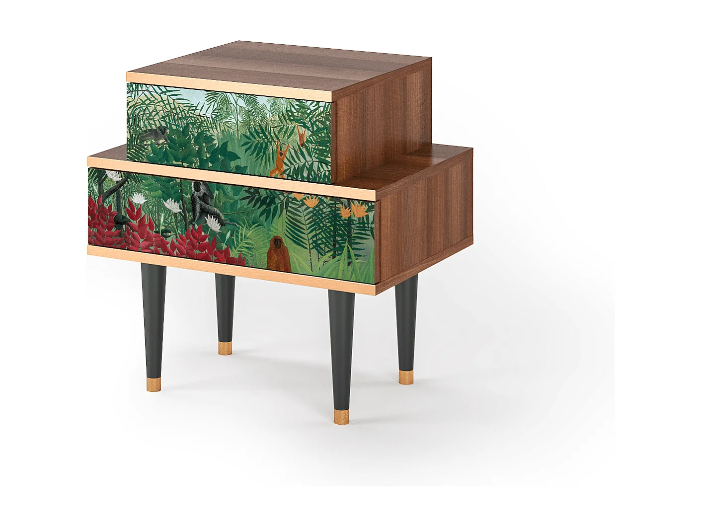 Table de nuit - 58х58х41 cm - NS1 - Jungles in Paris, Noyer