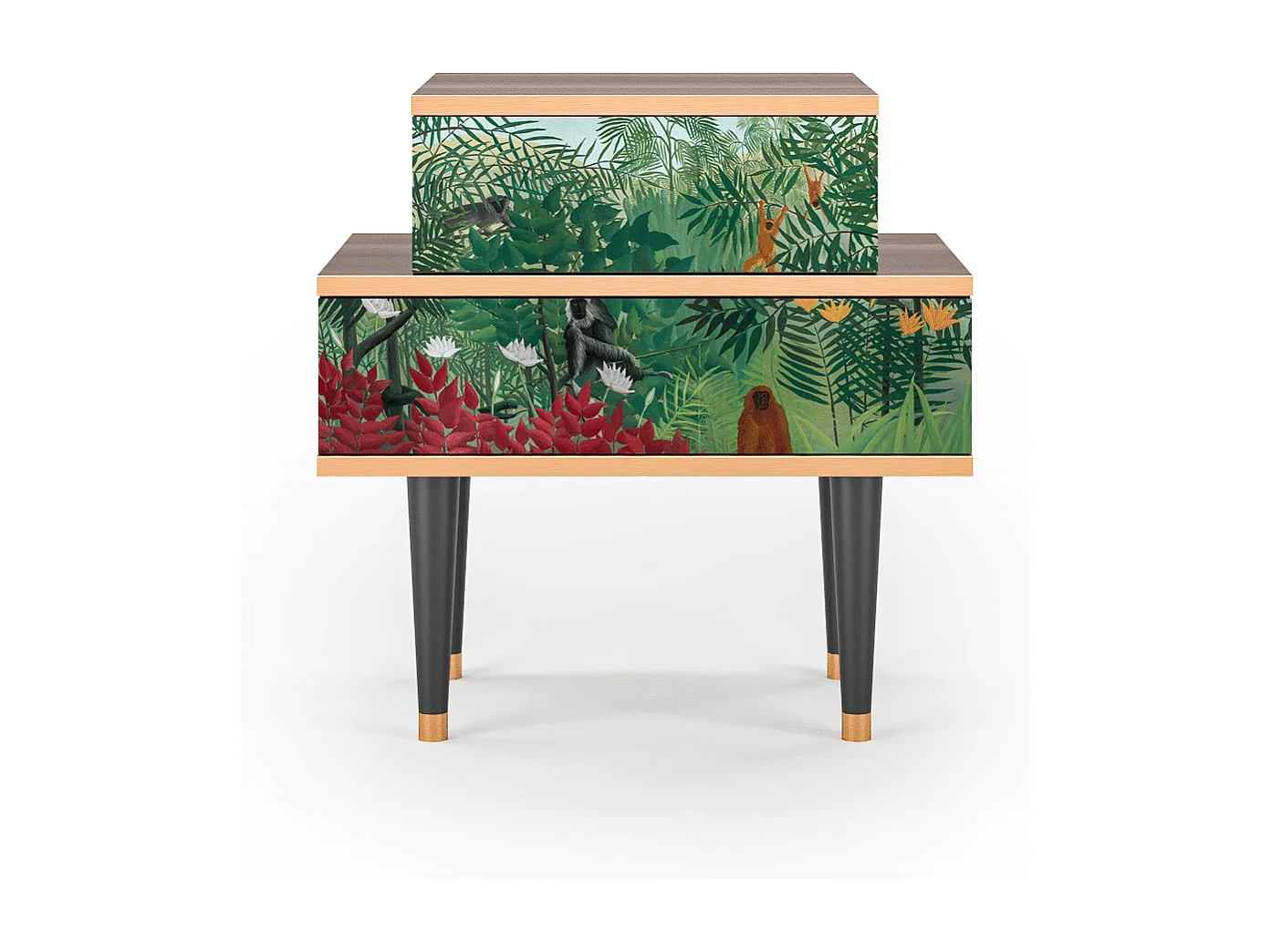 Table de nuit - 58х58х41 cm - NS1 - Jungles in Paris, Noyer