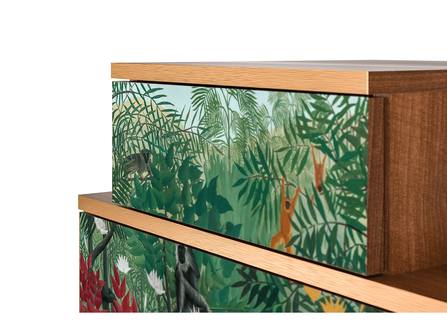 Table de nuit - 58х58х41 cm - NS1 - Jungles in Paris, Noyer