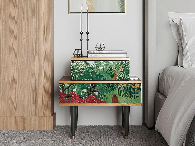 Criado-mudo - 58х58х41 cm - NS1 - Jungles in Paris, Nogueira