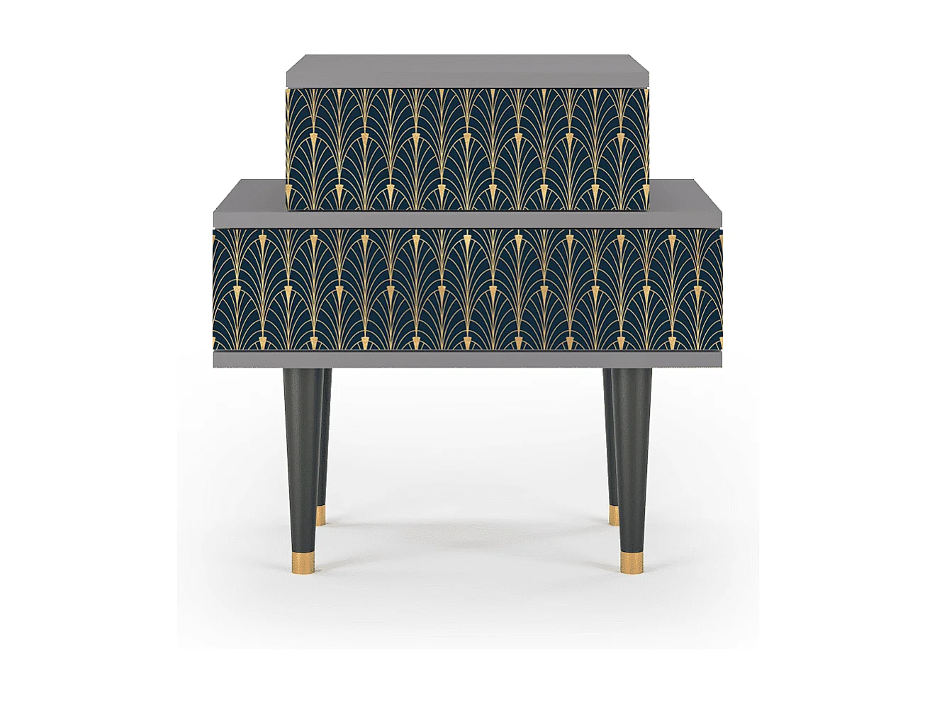 Table de nuit - 58х58х41 cm - NS1 - Flower of the Nile, Gris