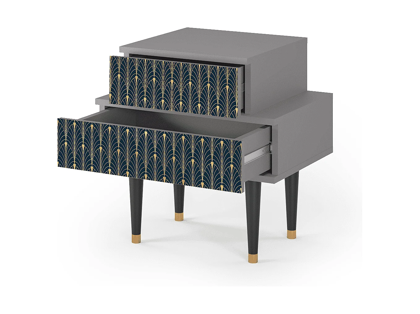 Table de nuit - 58х58х41 cm - NS1 - Flower of the Nile, Gris