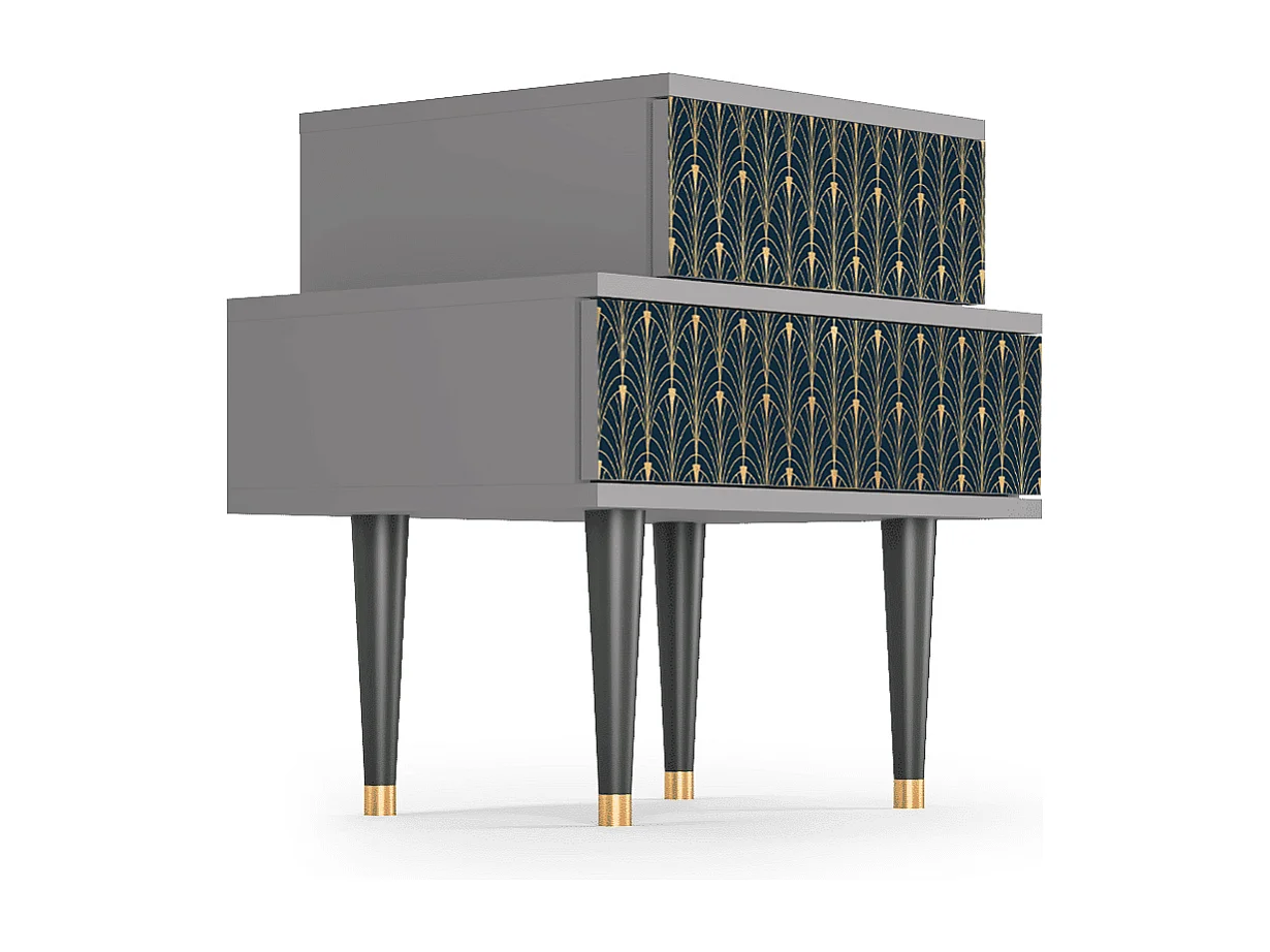 Table de nuit - 58х58х41 cm - NS1 - Flower of the Nile, Gris