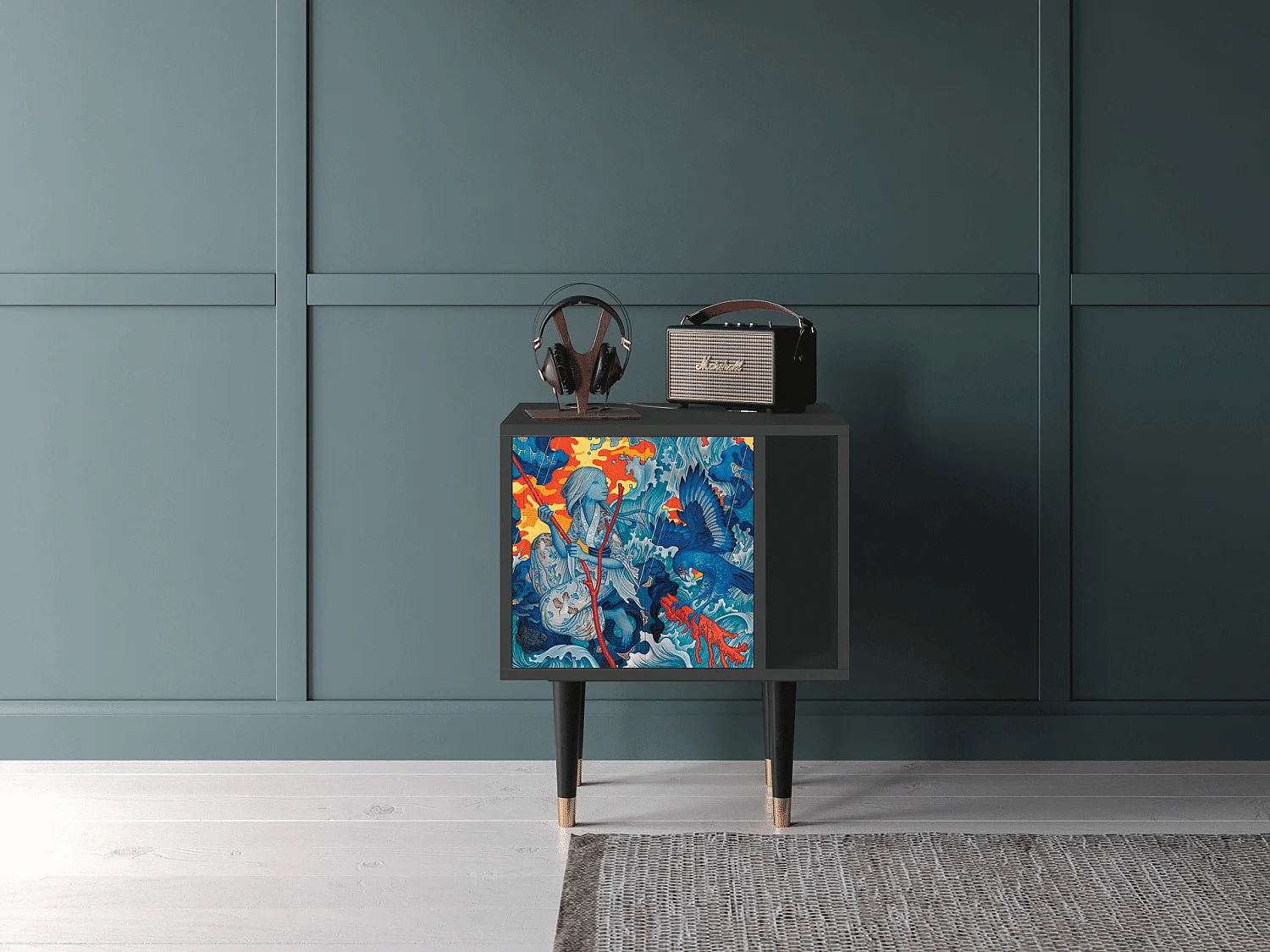 Table de nuit - 57х69х48 cm - S2 - The Girl - James Jean, Anthracite