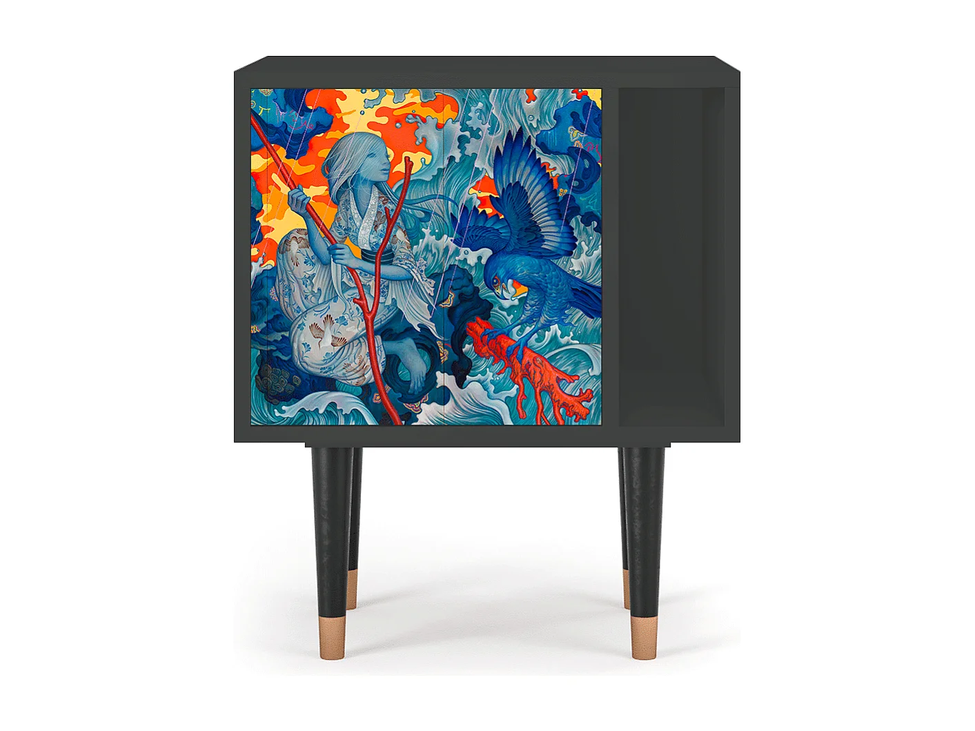 Table de nuit - 57х69х48 cm - S2 - The Girl - James Jean, Anthracite