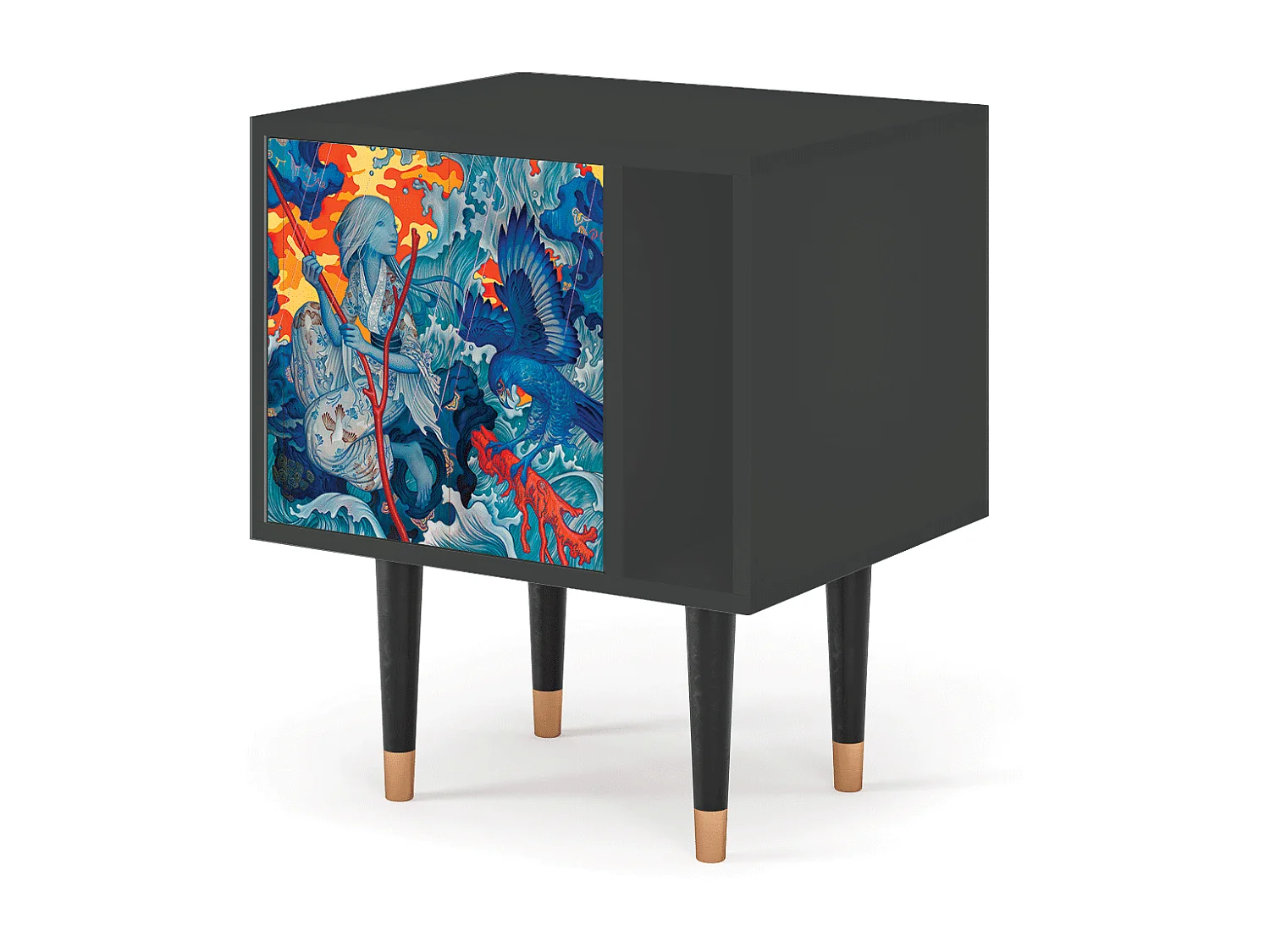 Table de nuit - 57х69х48 cm - S2 - The Girl - James Jean, Anthracite