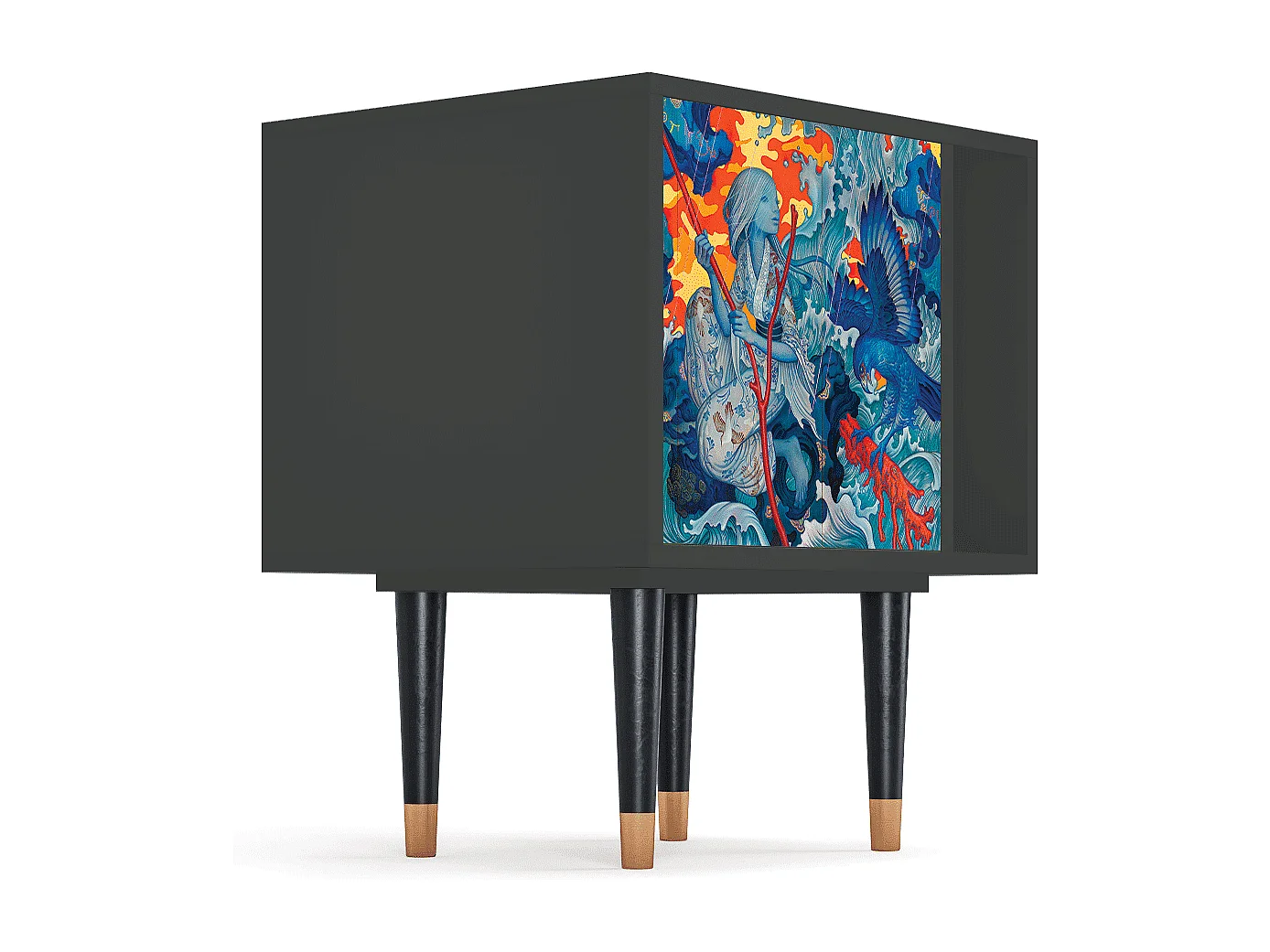 Table de nuit - 57х69х48 cm - S2 - The Girl - James Jean, Anthracite