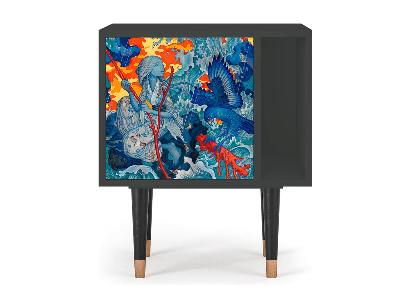 Comodino - 57х69х48 cm - S2 - The Girl - James Jean, Antracite