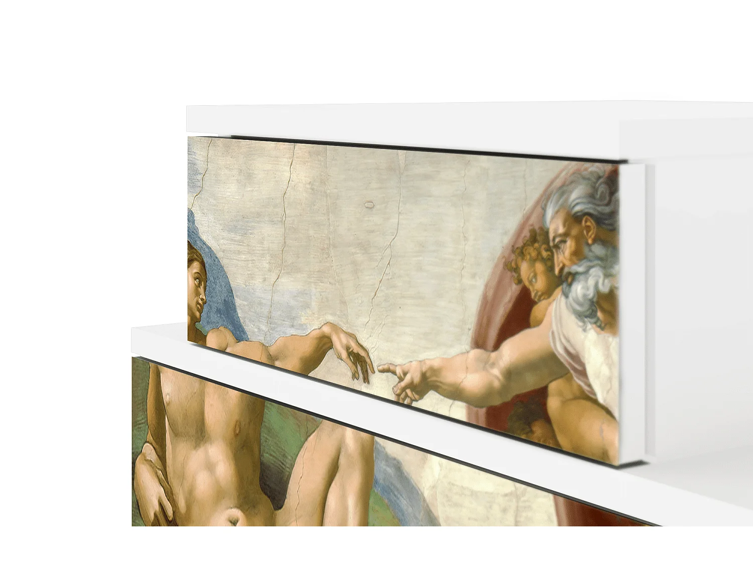 Table de nuit - 58х58х41 cm - NS1 - The Creation of Adam, Blanc