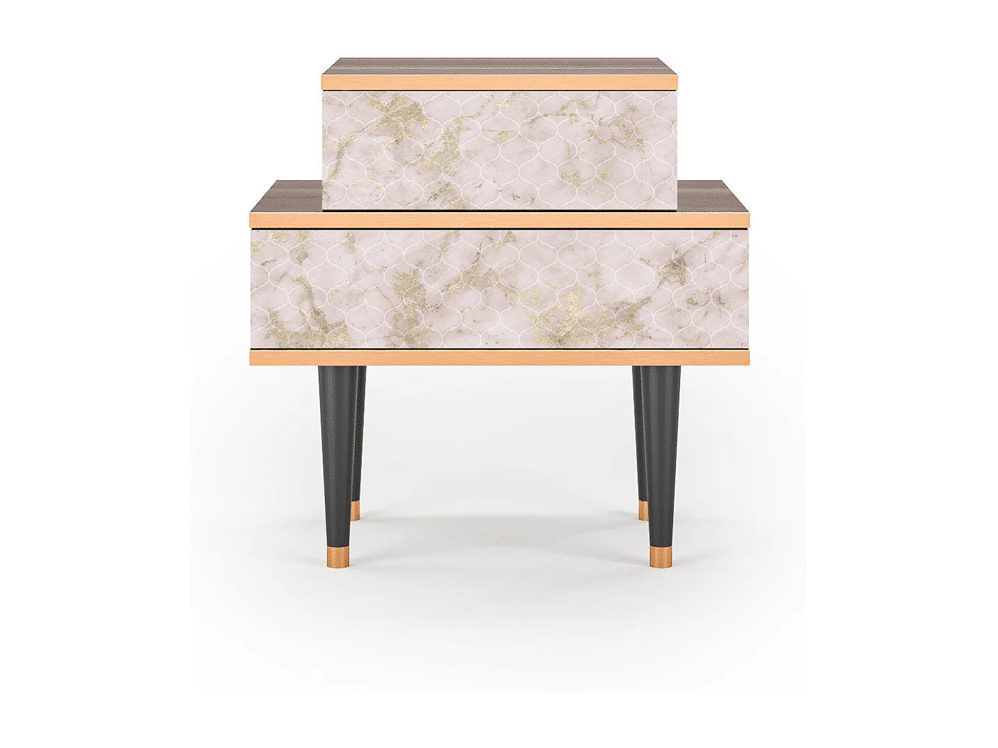 Comodino - 58х58х41 cm - NS1 - Dirty Roses, Noce