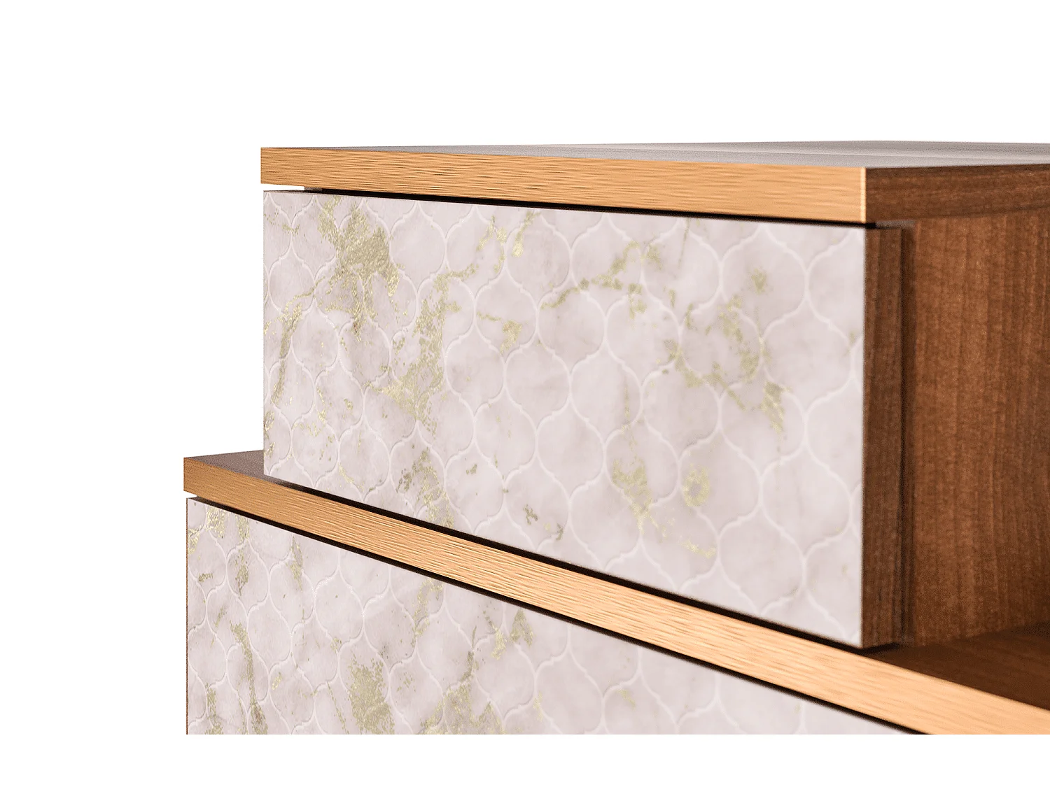 Comodino - 58х58х41 cm - NS1 - Dirty Roses, Noce