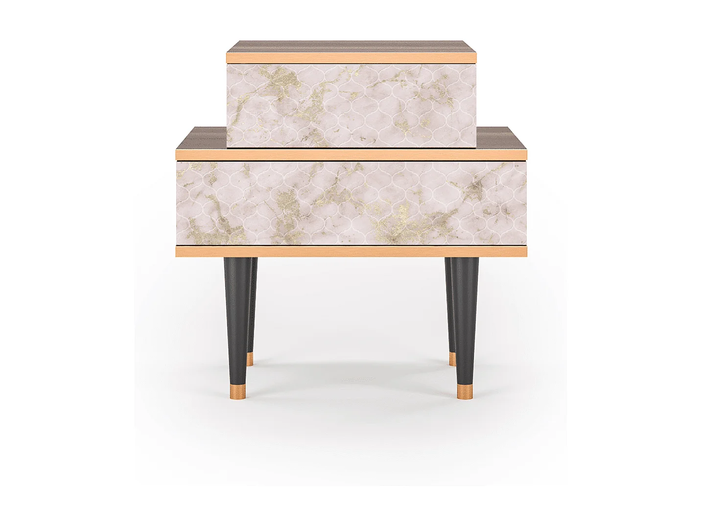 Comodino - 58х58х41 cm - NS1 - Dirty Roses, Noce