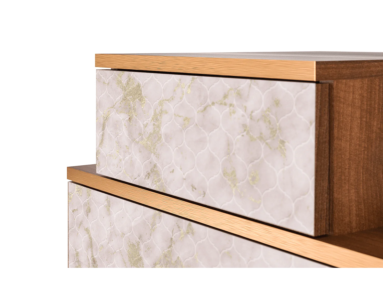 Comodino - 58х58х41 cm - NS1 - Dirty Roses, Noce