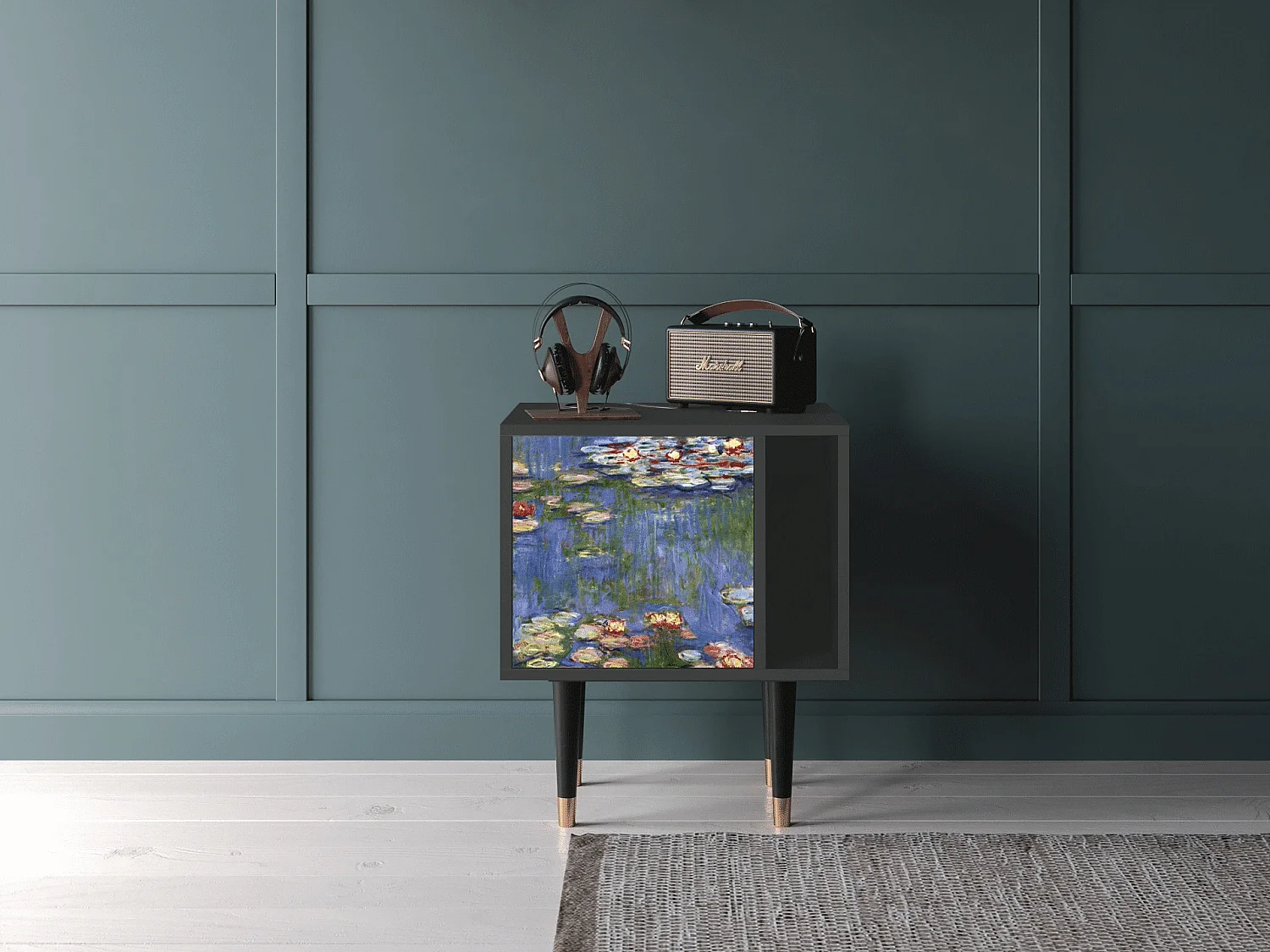 Table de nuit - 57х69х48 cm - S2 - The water lily pond  , Anthracite