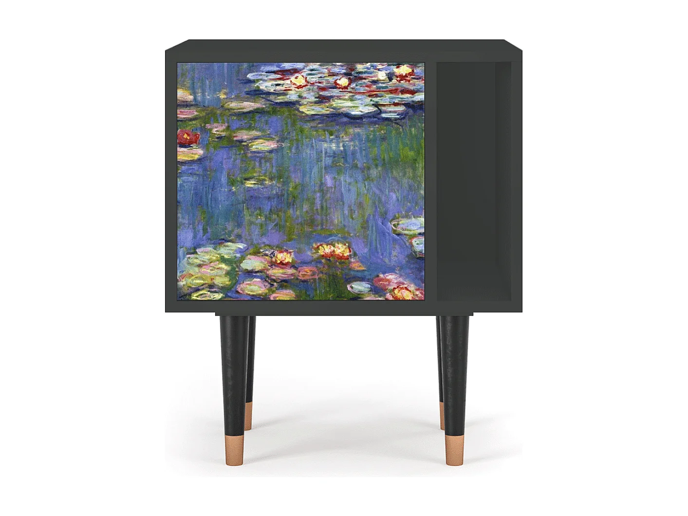 Table de nuit - 57х69х48 cm - S2 - The water lily pond  , Anthracite