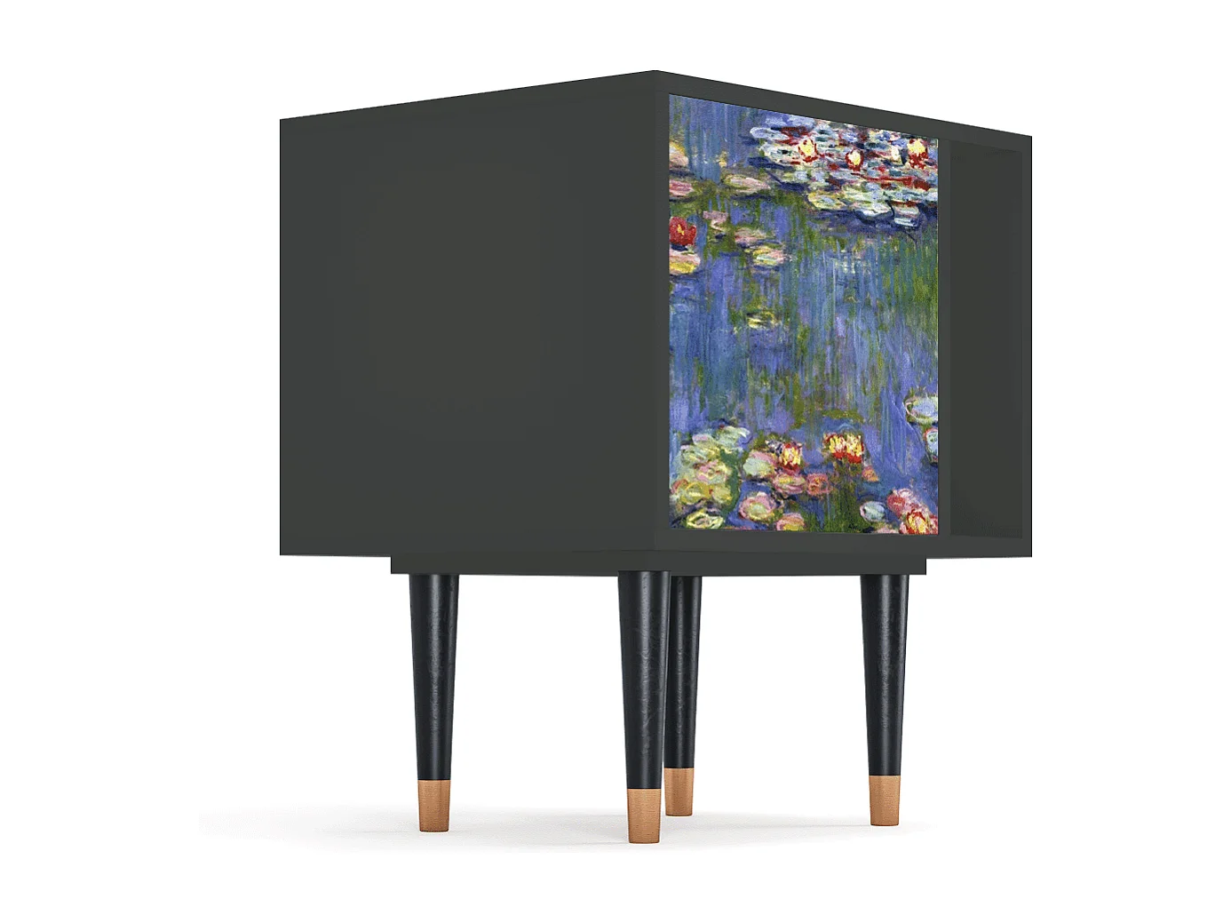Table de nuit - 57х69х48 cm - S2 - The water lily pond  , Anthracite