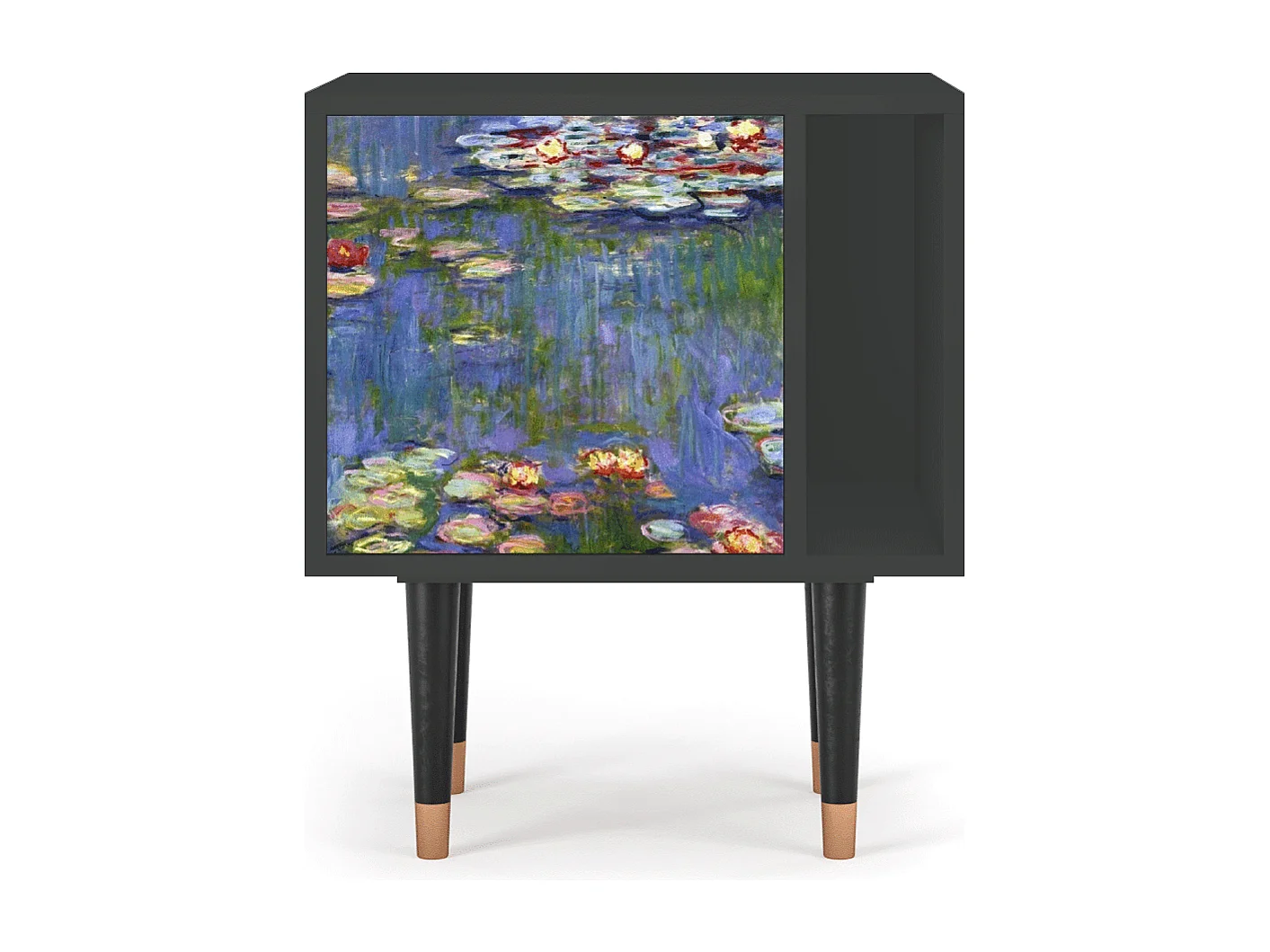 Table de nuit - 57х69х48 cm - S2 - The water lily pond  , Anthracite