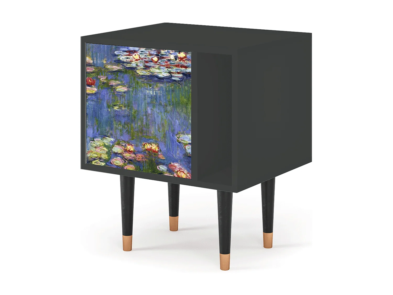 Table de nuit - 57х69х48 cm - S2 - The water lily pond  , Anthracite