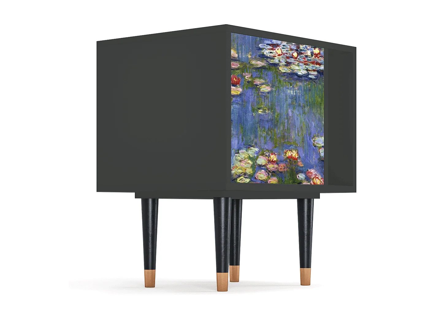 Table de nuit - 57х69х48 cm - S2 - The water lily pond  , Anthracite