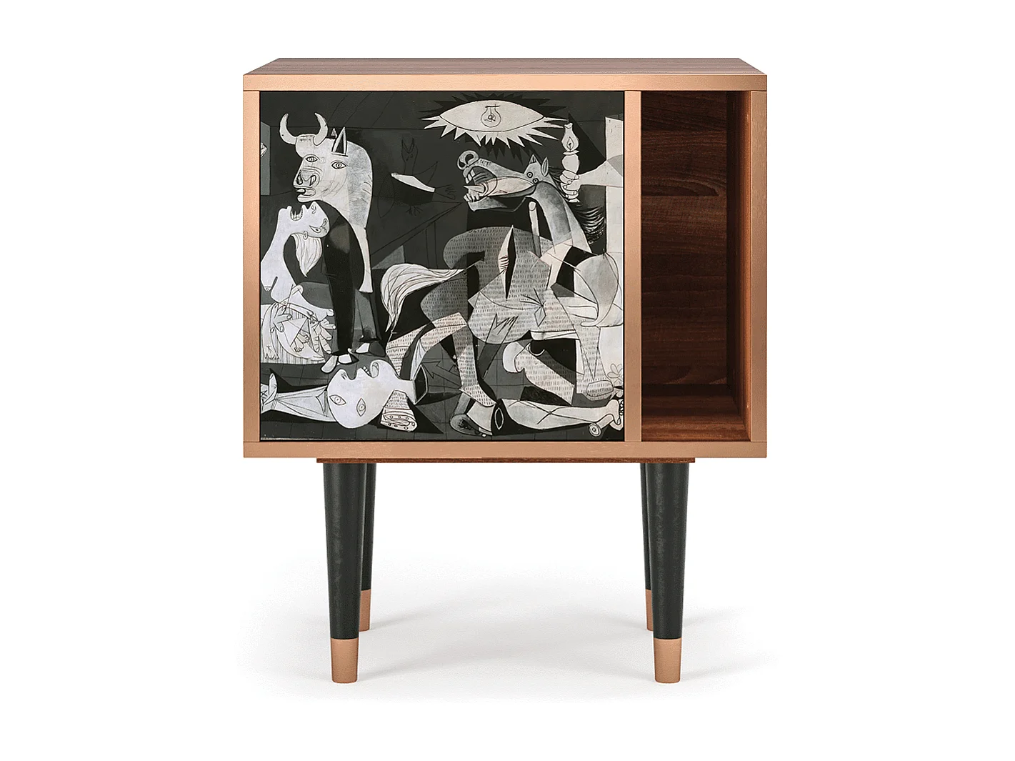 Table de nuit - 57х69х48 cm - S2 - Guernica by Picasso, Noyer