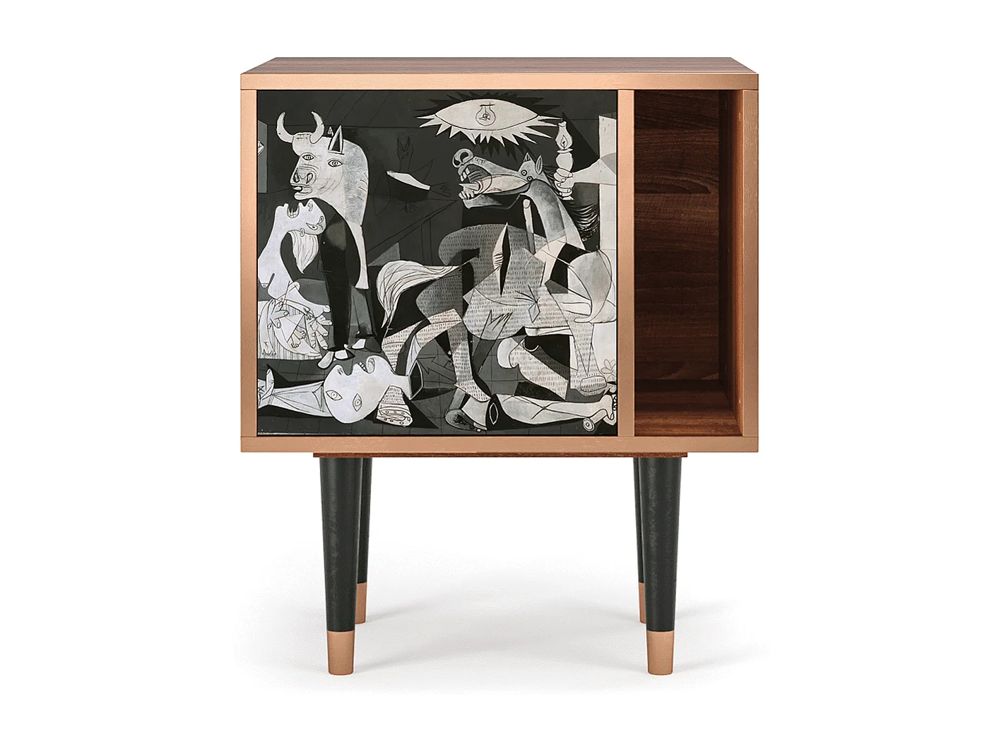 Stolik nocny - 57х69х48 cm - S2 - Guernica by Picasso, Orzech