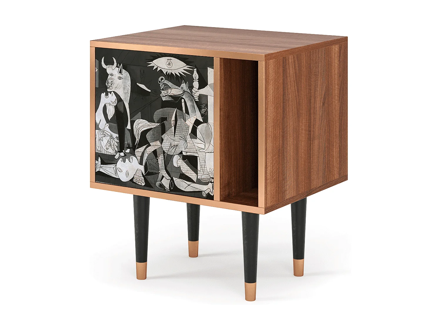 Stolik nocny - 57х69х48 cm - S2 - Guernica by Picasso, Orzech