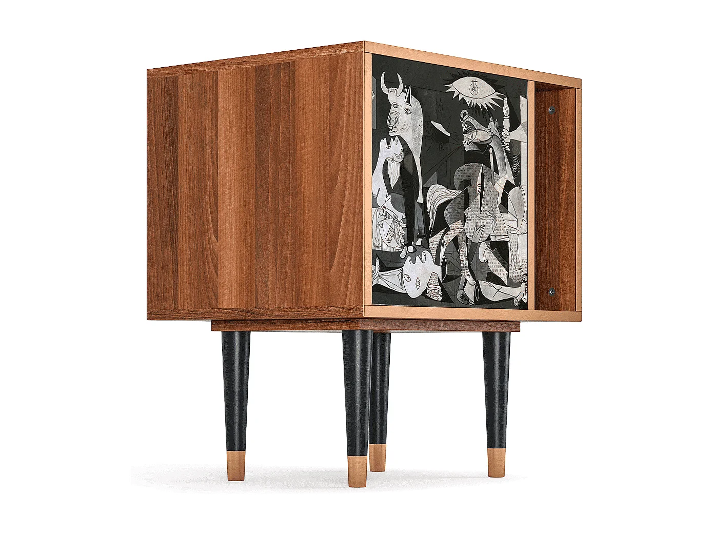 Stolik nocny - 57х69х48 cm - S2 - Guernica by Picasso, Orzech