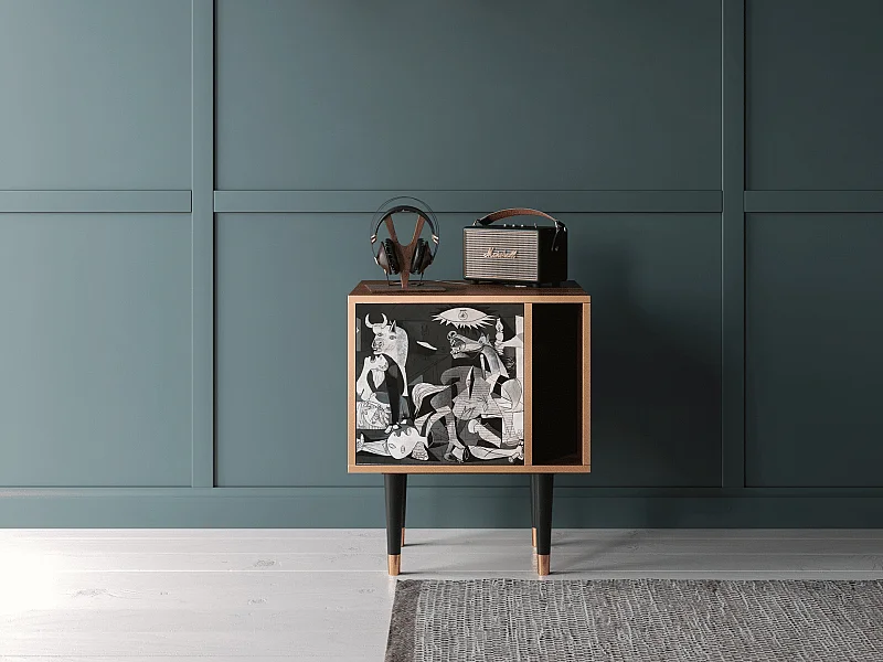 Stolik nocny - 57х69х48 cm - S2 - Guernica by Picasso, Orzech