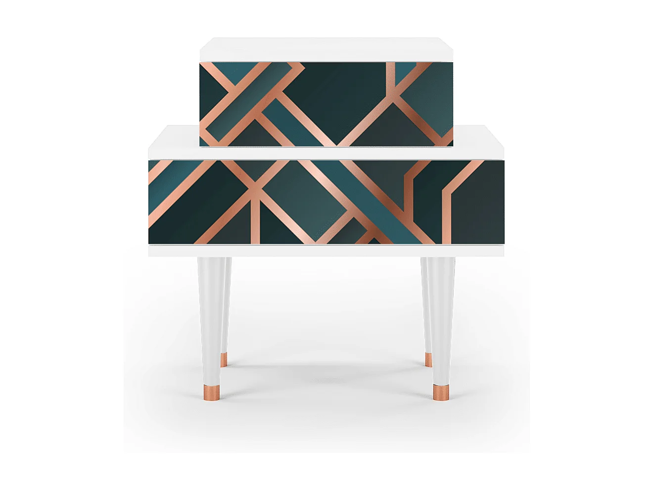 Nachttisch - 58х58х41 cm - NS1 - Bronze Crossroad, Weiß