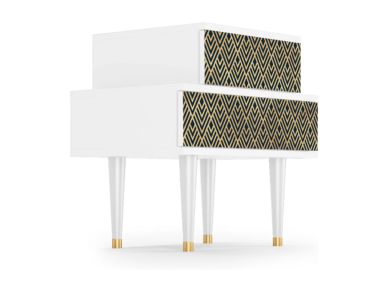 Table de nuit - 58х58х41 cm - NS1 - Bronze Crossroad, Blanc