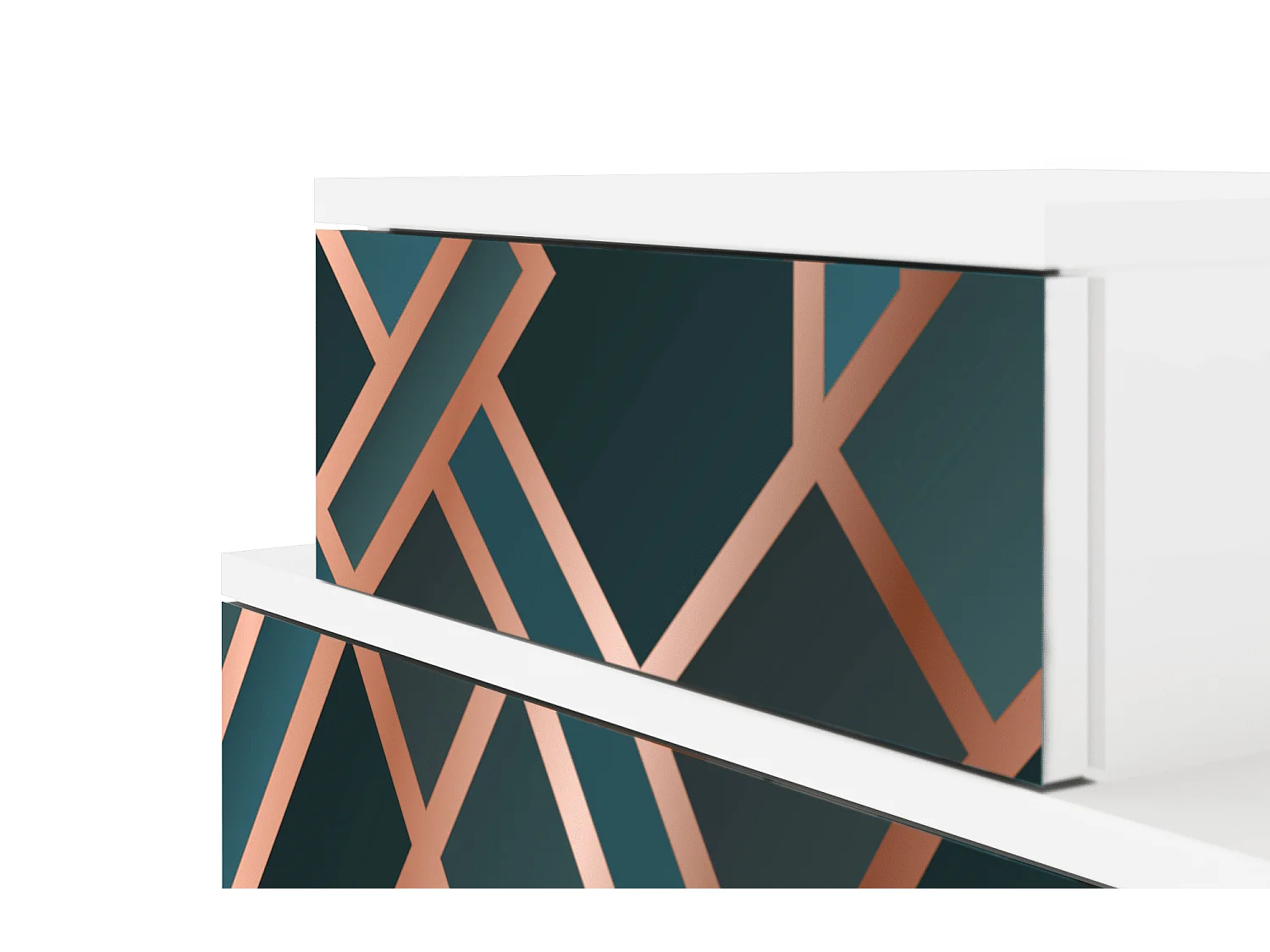 Table de nuit - 58х58х41 cm - NS1 - Bronze Crossroad, Blanc