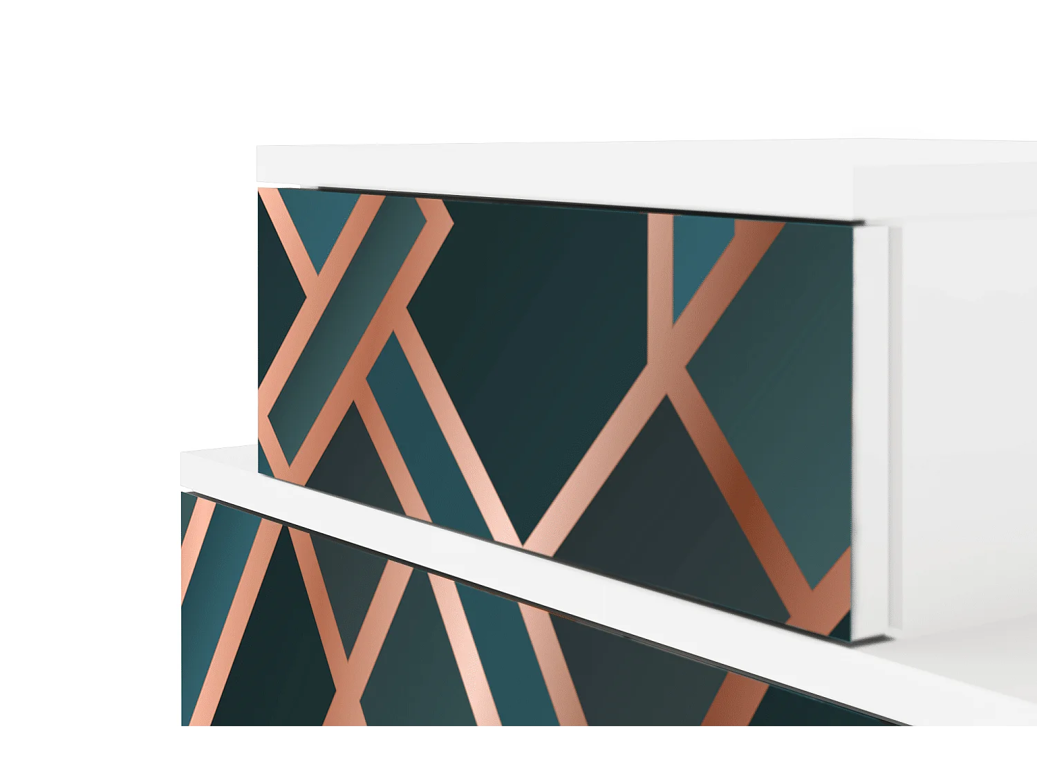 Stolik nocny - 58х58х41 cm - NS1 - Bronze Crossroad, Biały