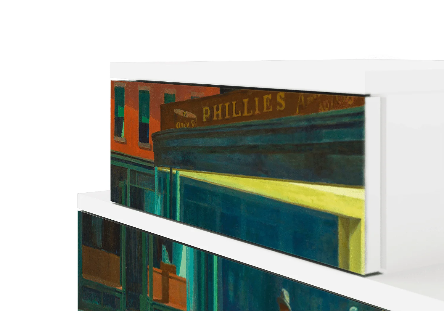 Table de nuit - 58х58х41 cm - NS1 - Nighthawks by Hopper, Blanc