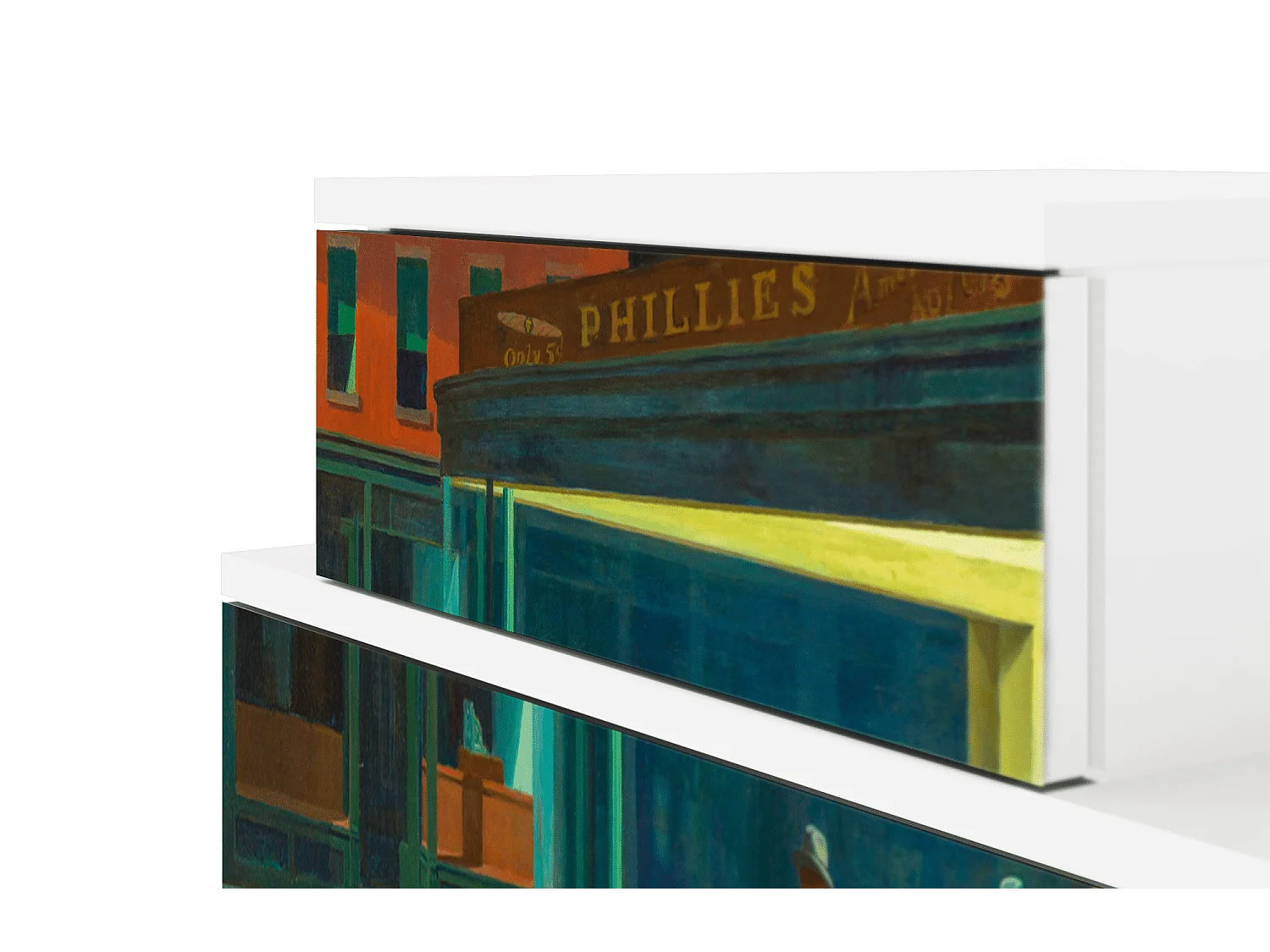 Stolik nocny - 58х58х41 cm - NS1 - Nighthawks by Hopper, Biały