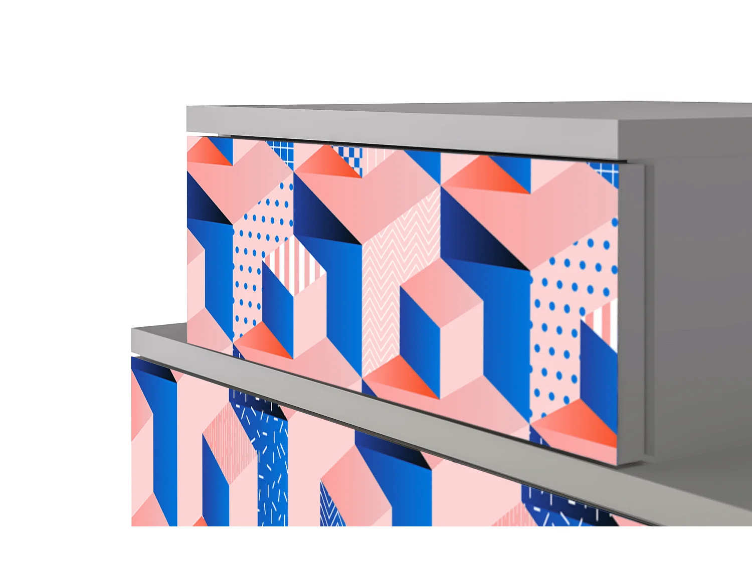 Stolik nocny - 58х58х41 cm - NS1 - Pinky Squares, Szary