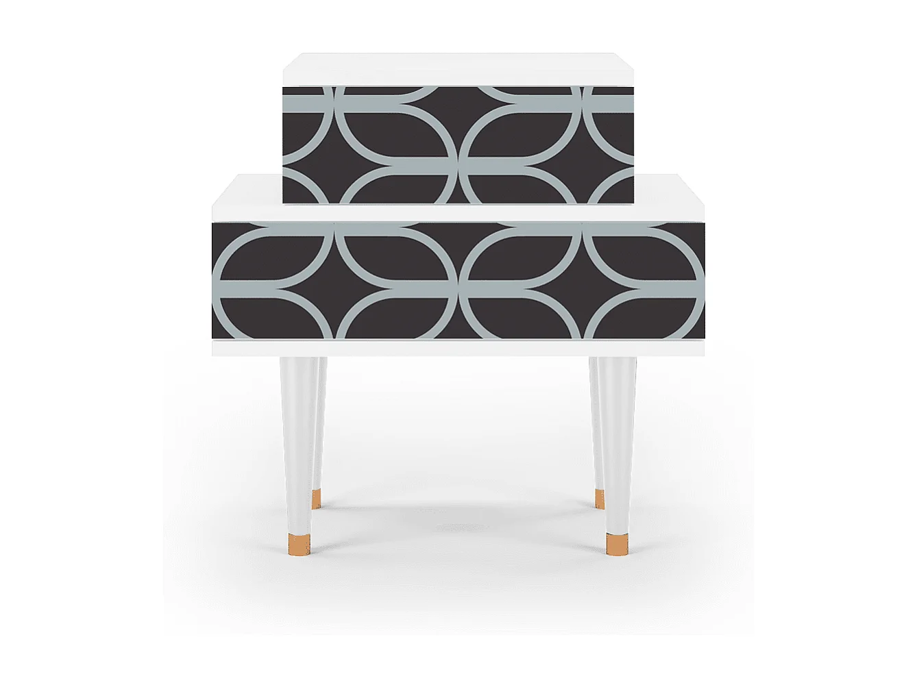 Table de nuit - 58х58х41 cm - NS1 - Braided Blue, Blanc