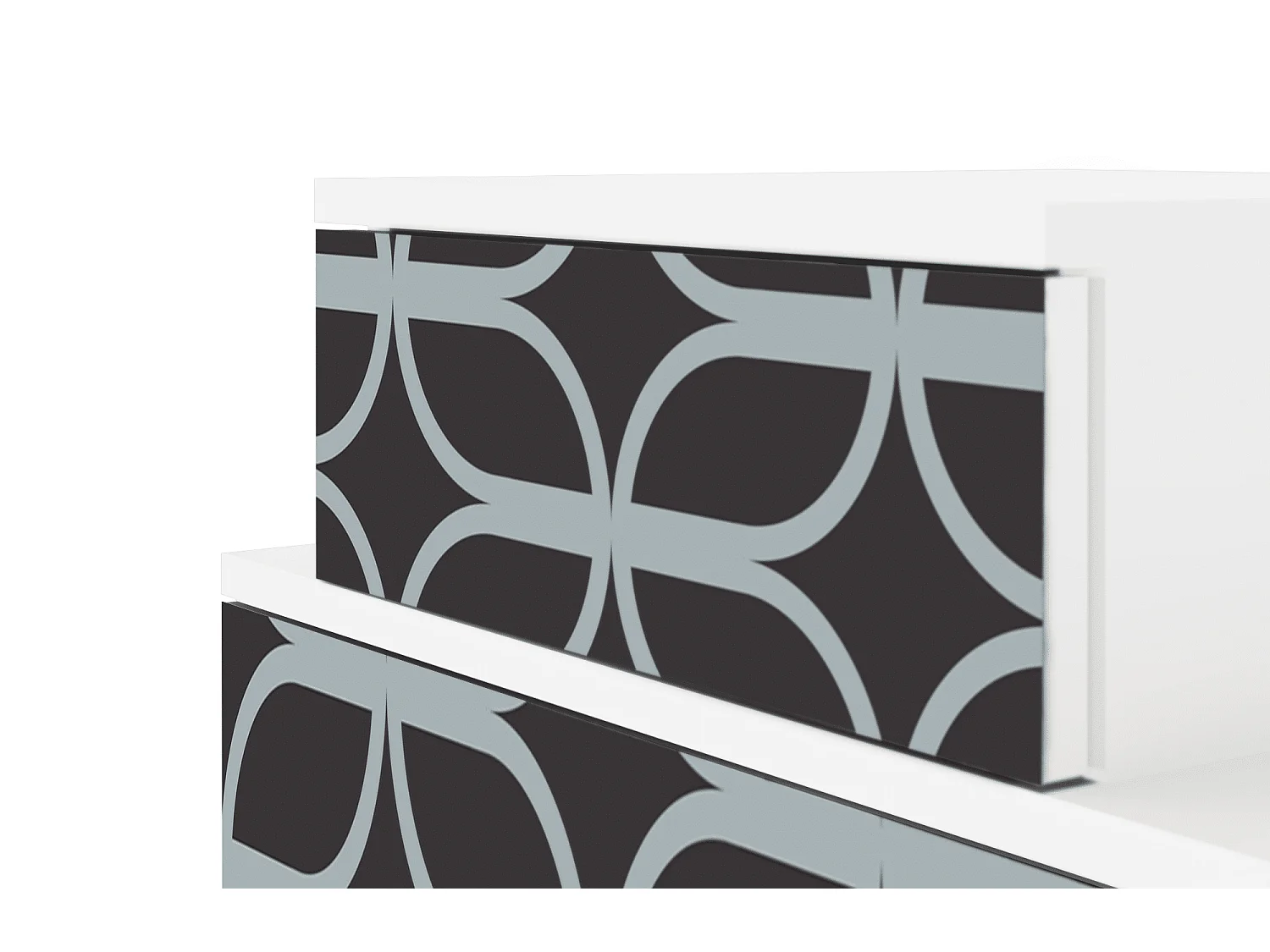 Table de nuit - 58х58х41 cm - NS1 - Braided Blue, Blanc