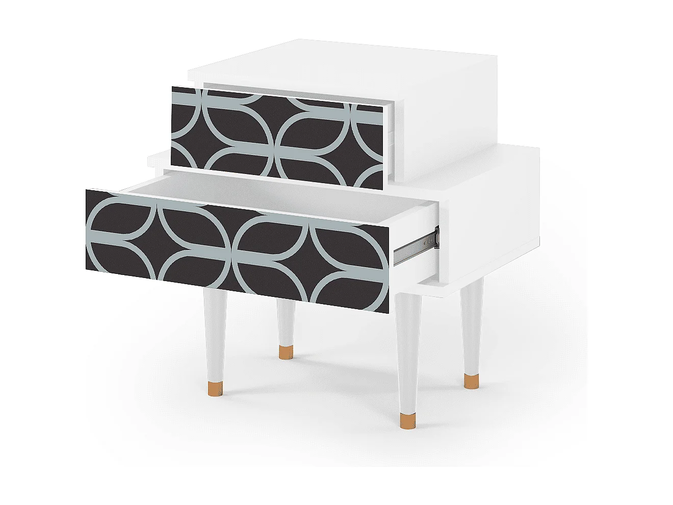 Table de nuit - 58х58х41 cm - NS1 - Braided Blue, Blanc