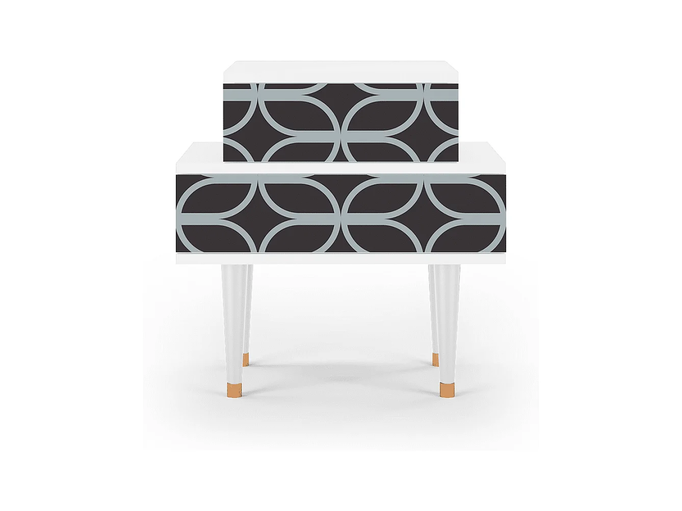Table de nuit - 58х58х41 cm - NS1 - Braided Blue, Blanc