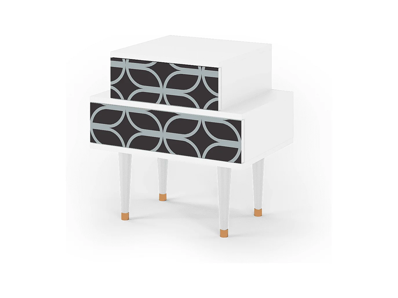 Table de nuit - 58х58х41 cm - NS1 - Braided Blue, Blanc