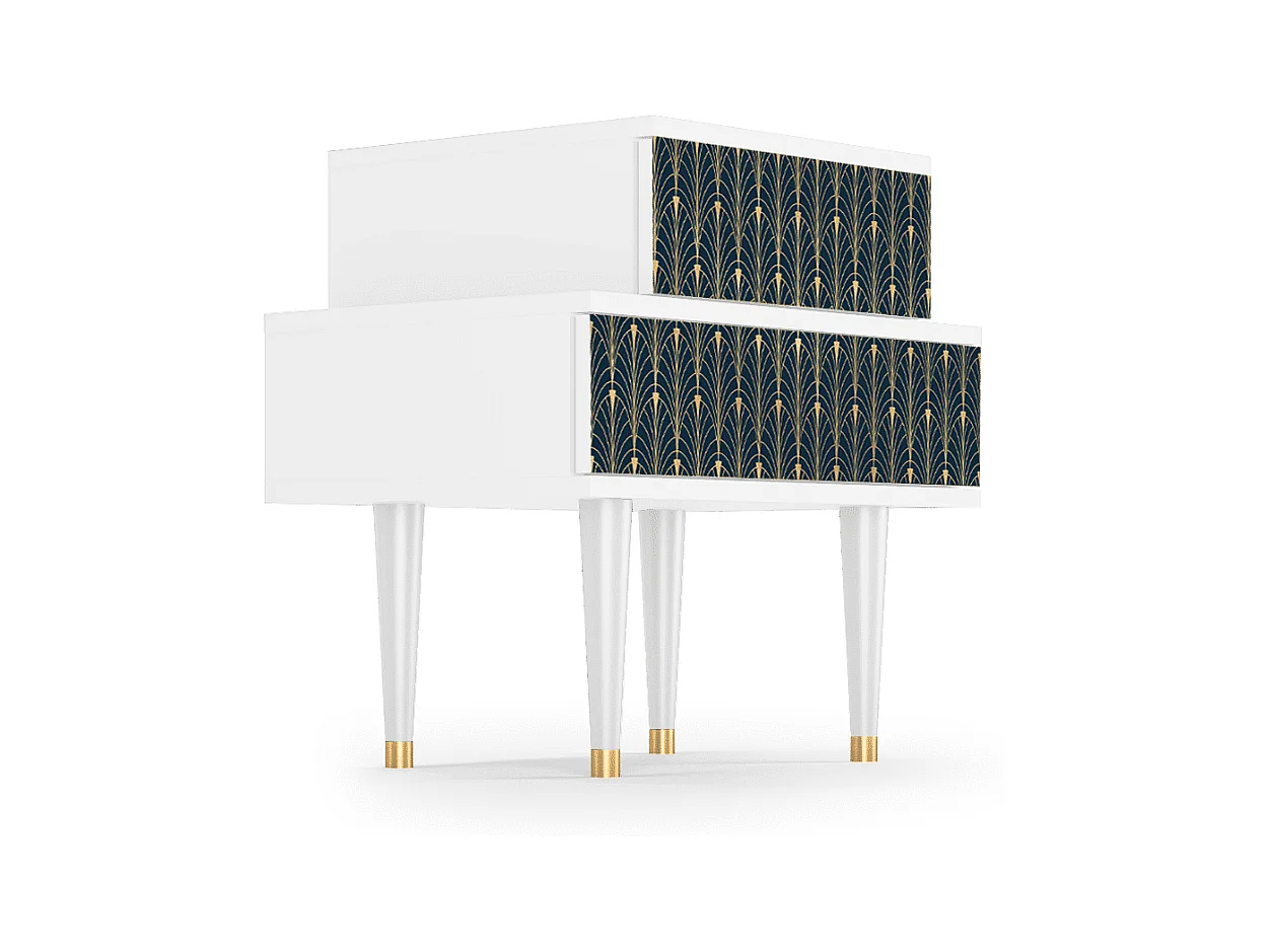 Table de nuit - 58х58х41 cm - NS1 - Braided Blue, Blanc